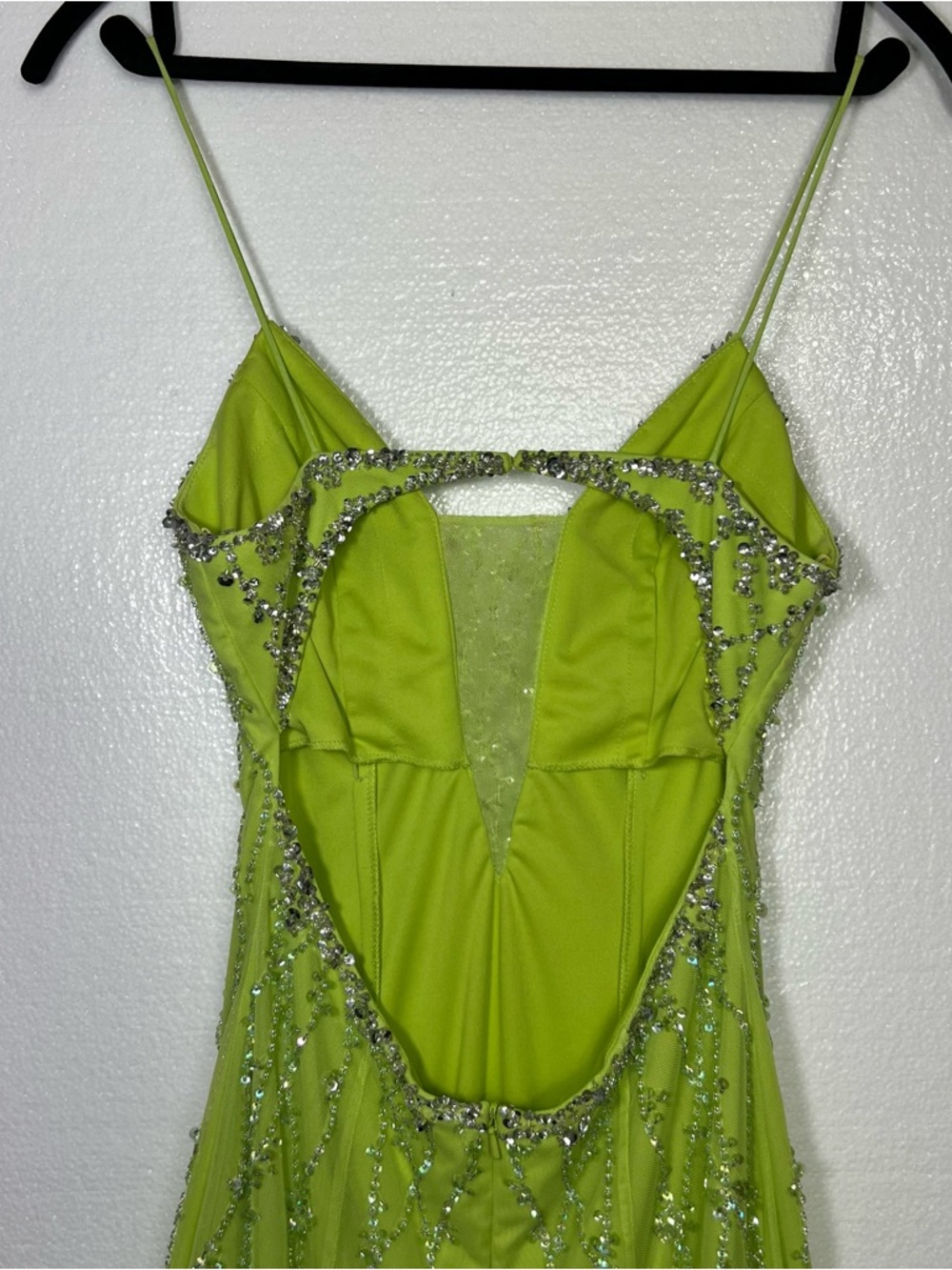 Cache Lime Green Beaded Formal Gown Mermaid Prom Dress Size S great condition - Picture 7 of 10